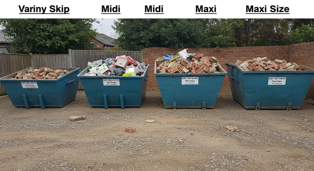 Mini skip sizes comparison showing different capacities